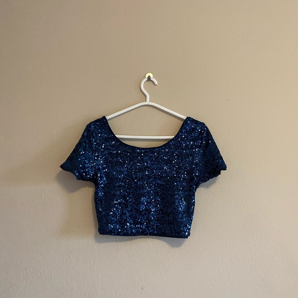 Sequin crop top (Blue)